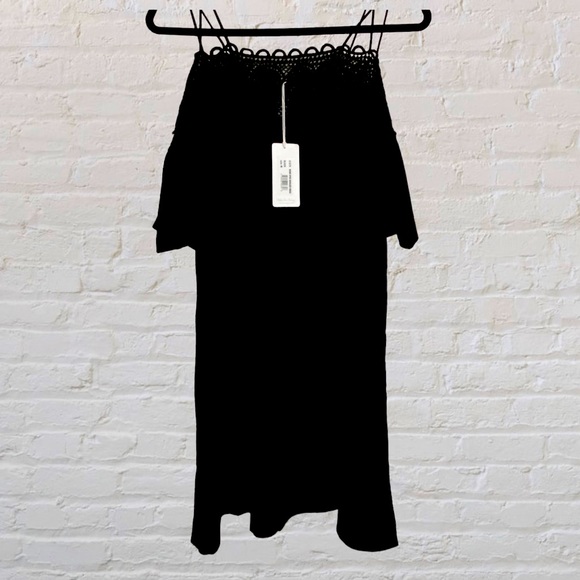150. KOY RESORTWEAR Black Open-Shoulder Dress - NWT Size Medium - Picture 1 of 4